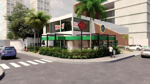 Projeto da primeira unidade da Krispy Kreme em São Paulo