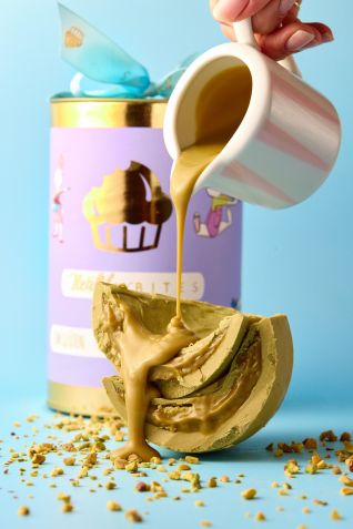 Ovo com casca recheada de pistache é um dos sucessos da Healthy Bites • Divulgação