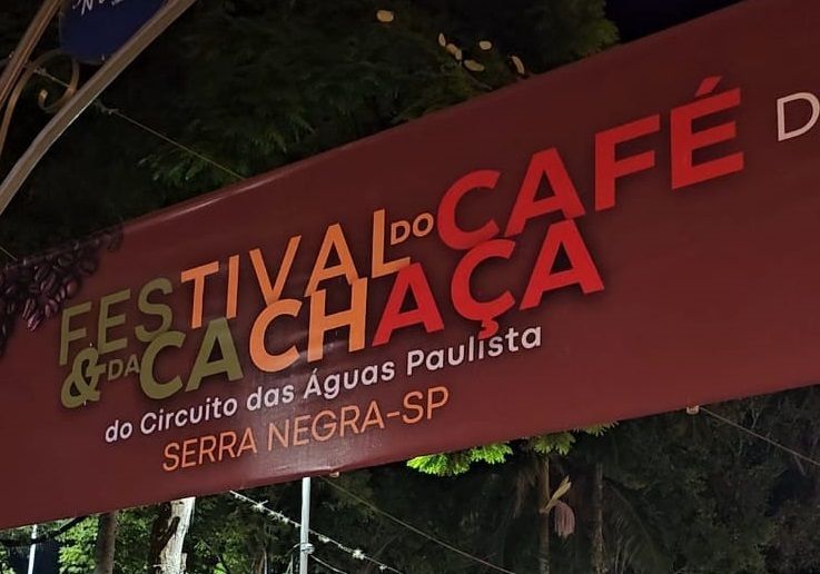 Banner do Festival do Café, Cachaça, Vinho e dos Queijos em Serra Negra