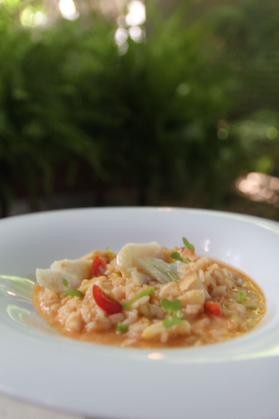 Arroz de bacalhau que faz parte do menu fechado do restaurante Amadeus • Ricardo D’Angelo