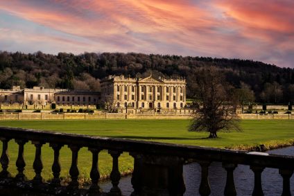 Chatsworth House, no condado de Derbyshire, na Inglaterra