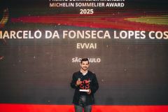 Marcelo da Fonseca Lopes Costa, do duas estrelas Evvai, foi premiado com o troféu de Sommelier do ano