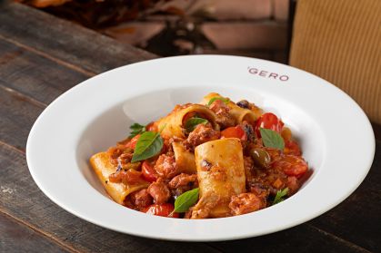Paccheri com ragù de polvo alla napolitana é um dos pratos exclusivos do Dia dos Namorados no Gero