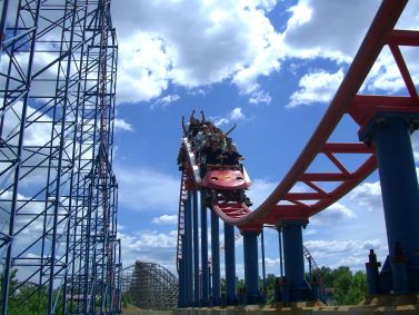 Montanha-russa SUPERMAN: Ride of Steel, no parque Six Flags America