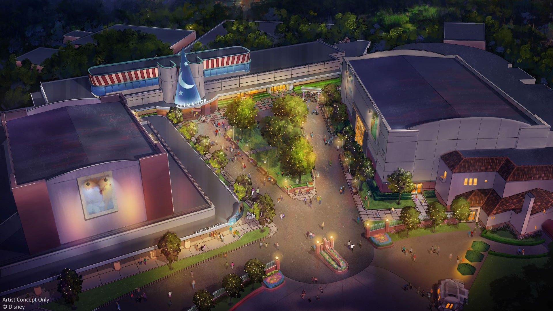 Arte conceitual mostra como será o novo espaço no Disney's Hollywood Studios • Divulgação/Disney
