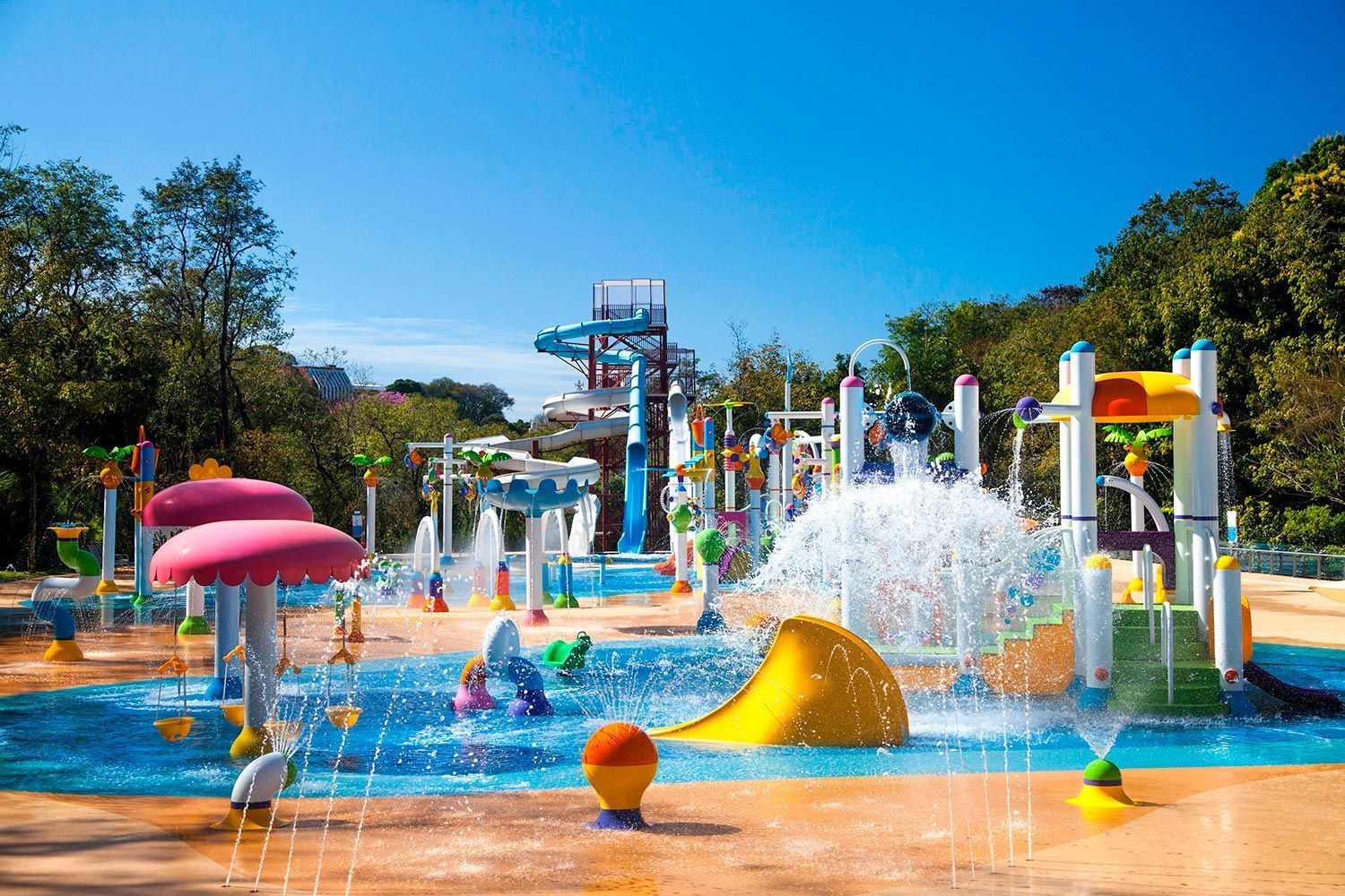 Parque Aquático externo do Grande Hotel São Pedro, em Águas de São Pedro