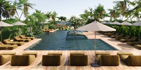 Projeto da piscina principal do Marghot Hotel Spa