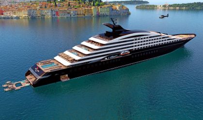 Iate para 270 hóspedes com dois helicópteros zarpa da Europa em 2028