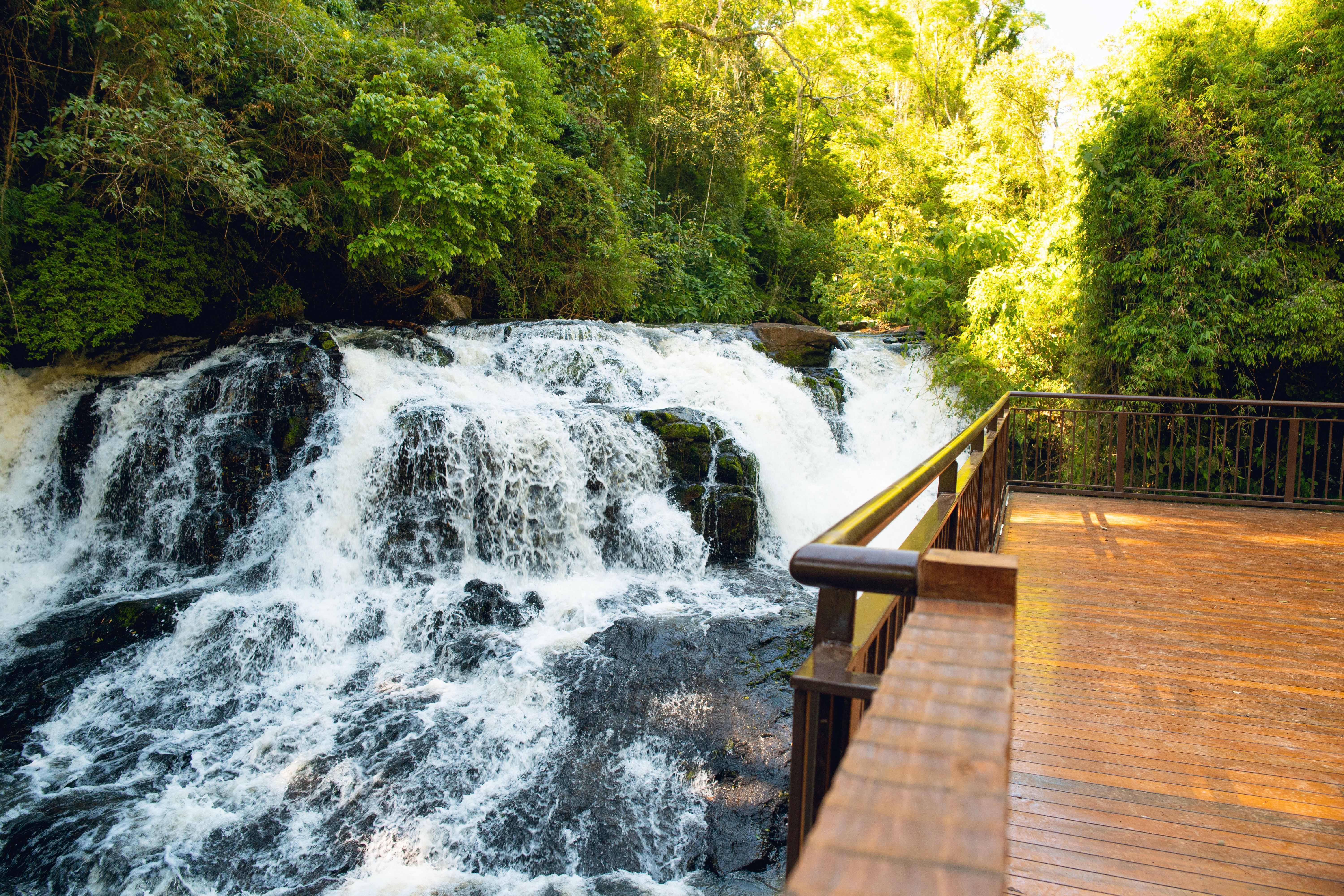 Varanda do Espaço Usina, no Parque Nacional do Iguaçu