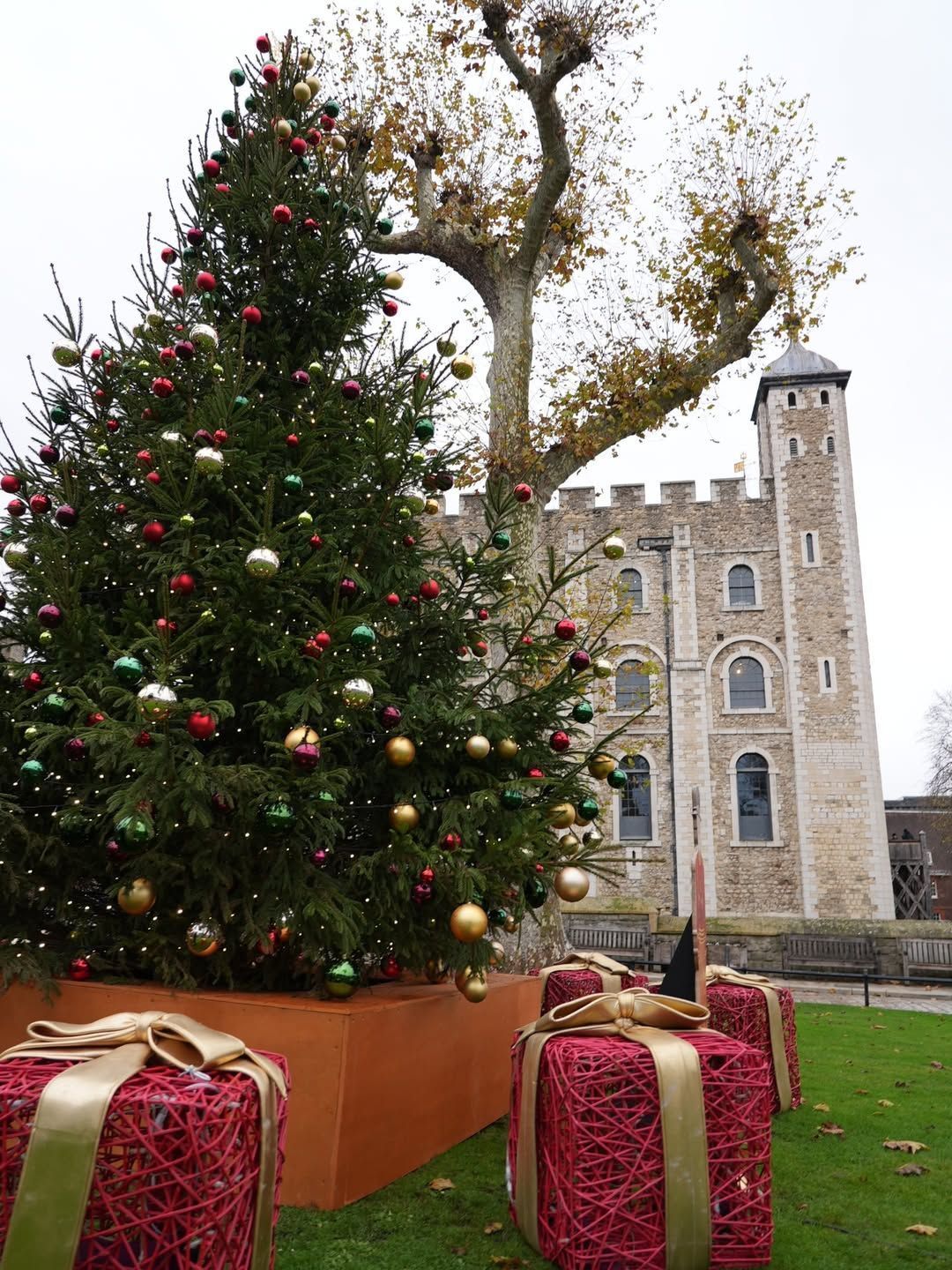 Torre de Londres abriga árvores de Natal e decorações brilhantes • Instagram/Historic Royal Palaces