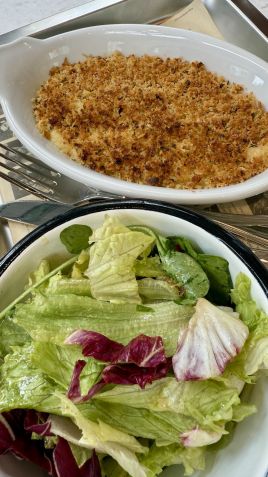 Brandade de bacalhau com salada  Tina Bini