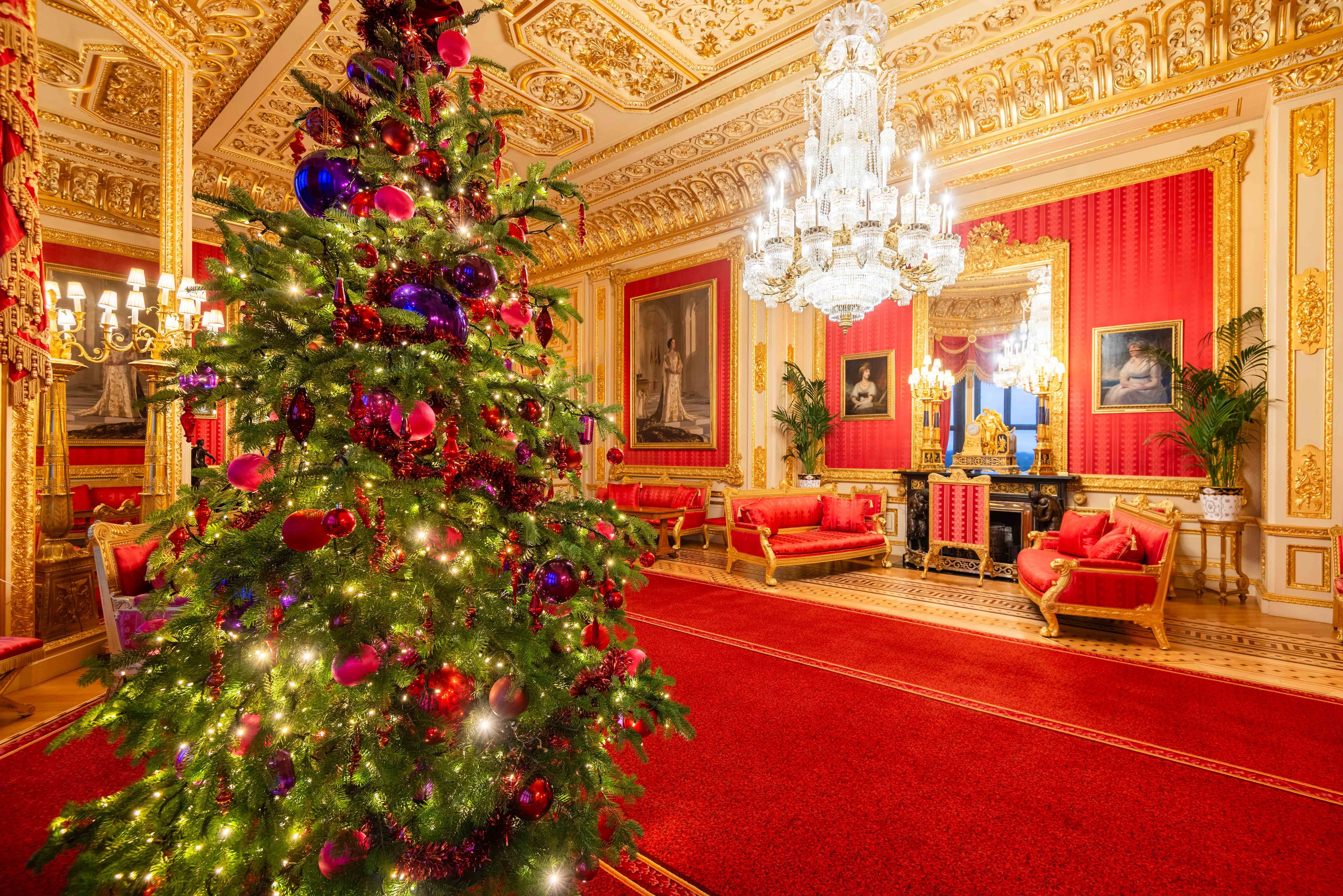 Decoração de Natal no Castelo de Windsor, na Inglaterra