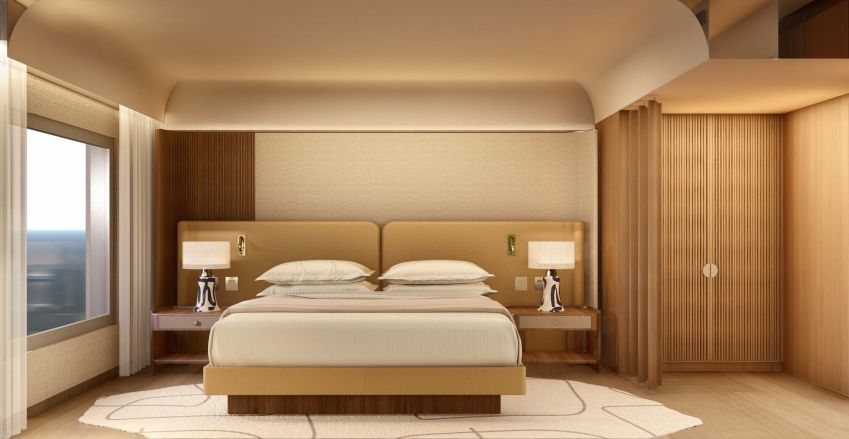 Interior do hotel terá texturas inspiradas pela areia, pelo mar e pelo céu • Divulgação