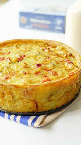 Torta de bacalhau cremosa com base de batatas para Páscoa • Divulgação Betto