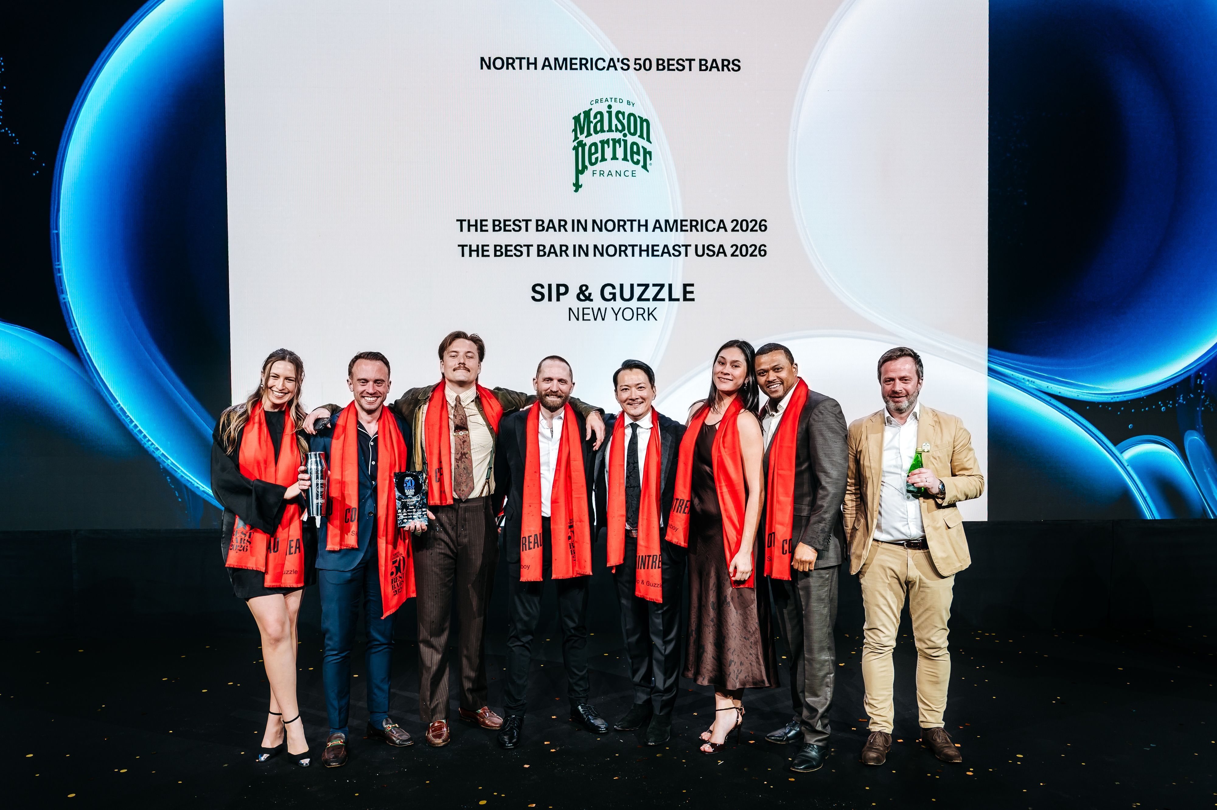 Sip & Guzzle, de Nova York, ficou no topo da North America’s 50 Best Bars 2026 • Divulgação