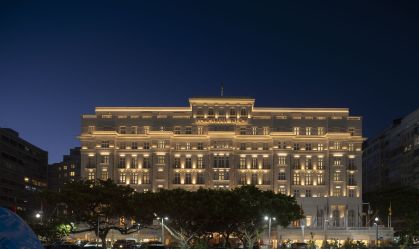 Fachada do Copacabana Palace, no Rio de Janeiro