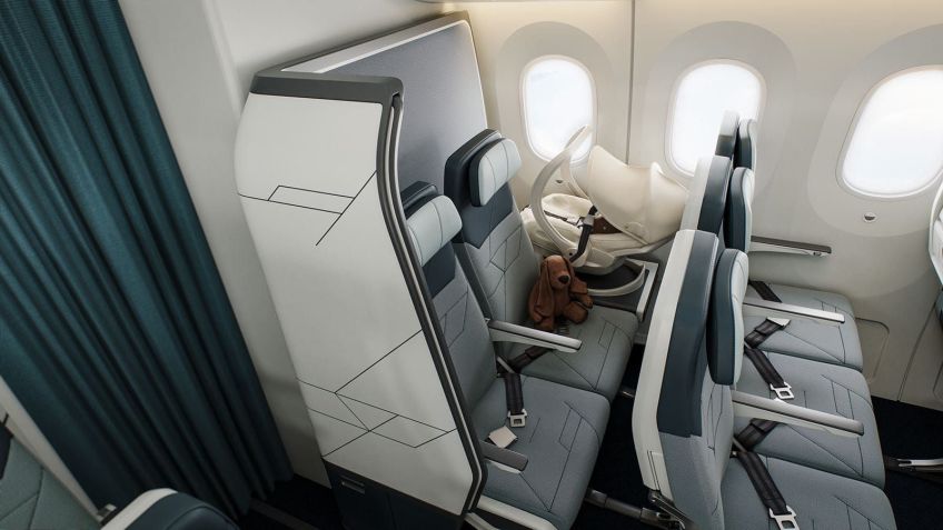 SkyNook tem uma divisória deslizante que oferece aos passageiros mais privacidade • Collins Aerospace
