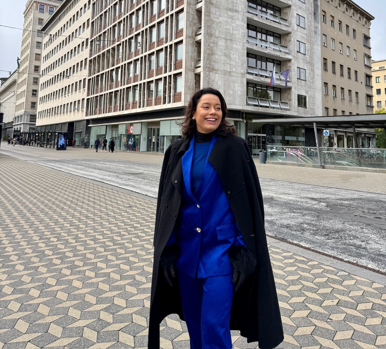 Daniela Filomeno no centro de Liubliana, capital da Eslovênia