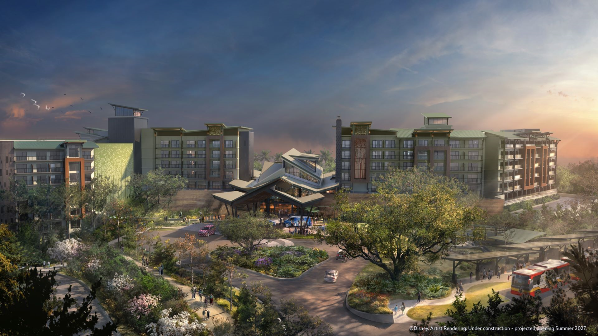 Arte conceitual do resort Disney Lakeshore Lodge