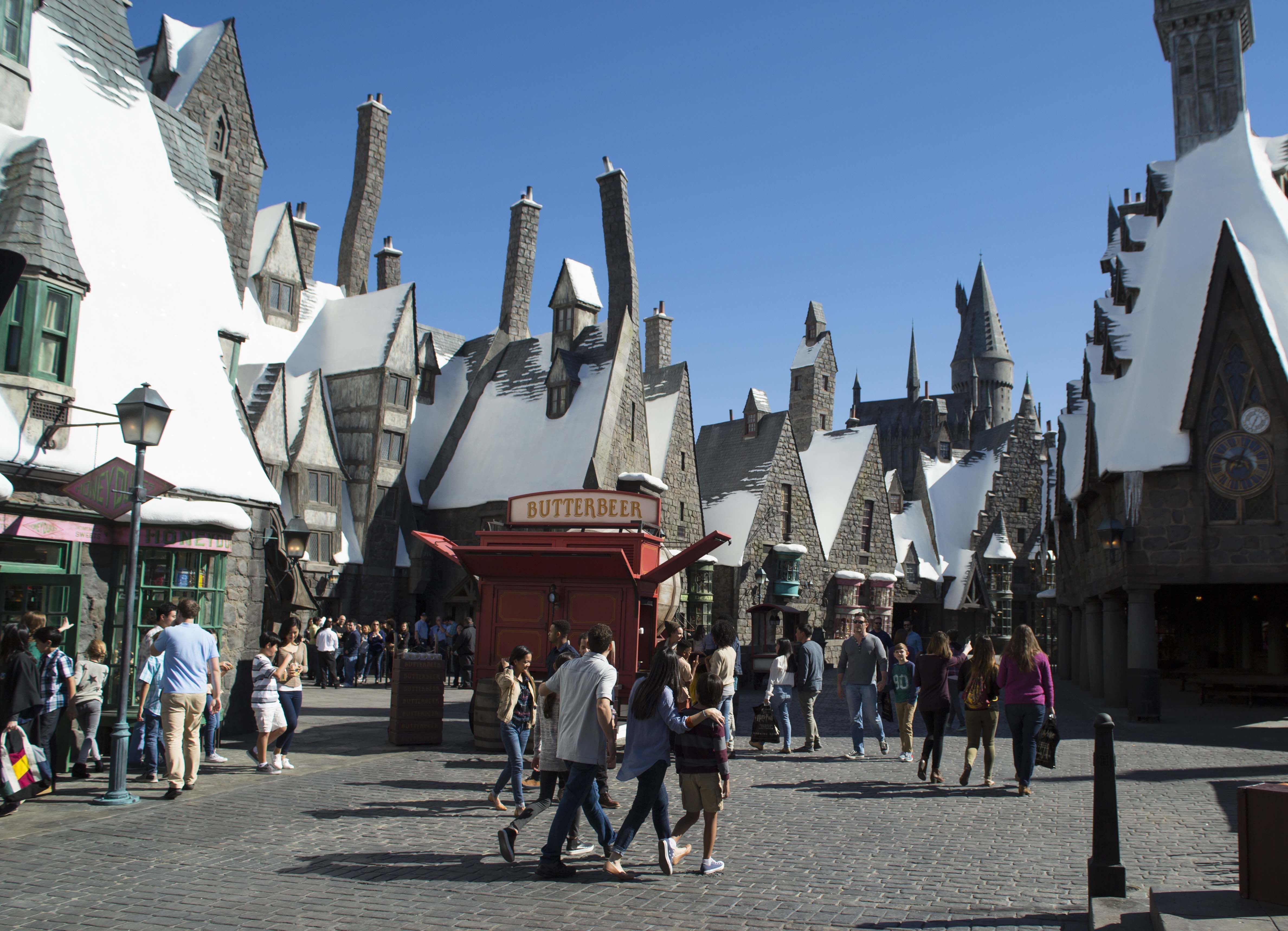 Vila de Hogsmeade na área deHarry Potter no Universal Studios Hollywood • Divulgação