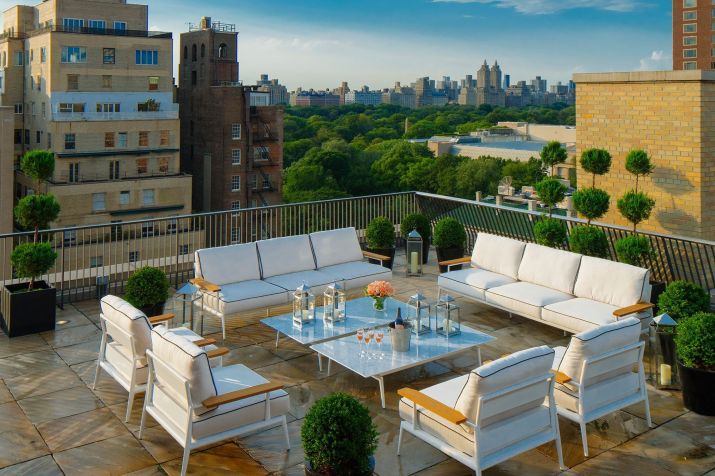 Terraço da cobertura The Mark Penthouse, no The Mark Hotel • Divulgação/The Mark