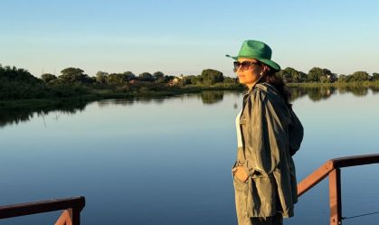 Daniela Filomeno no refúgio ecológico Caiman, no Pantanal