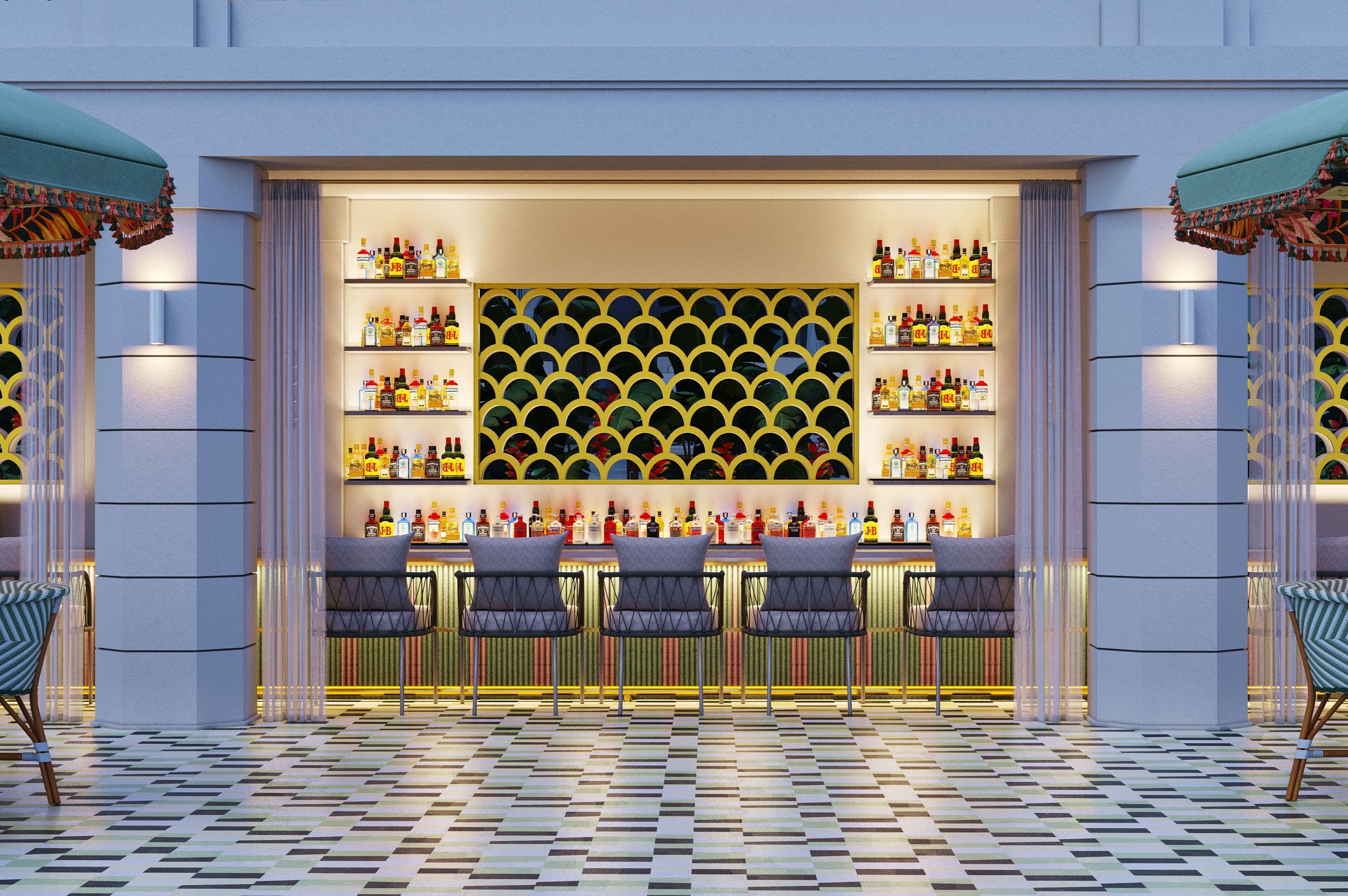 Bar do Copa tem balcão de quase dez metros e privilegia coquetelaria nacional • Divulgação/Belmond