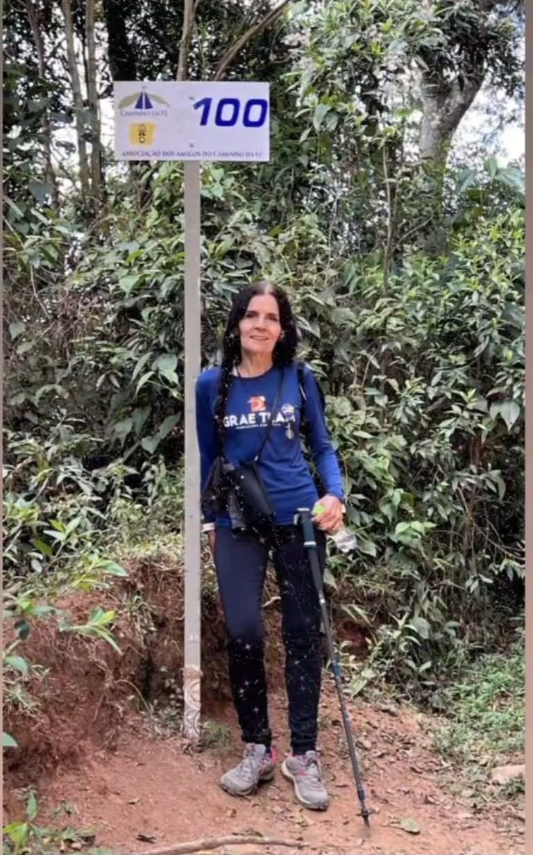 Berenice Jansen recorda momentos emocionantes ao completar o Caminho da Fé, anos depois de perder o seu marido • Arquivo Pessoal